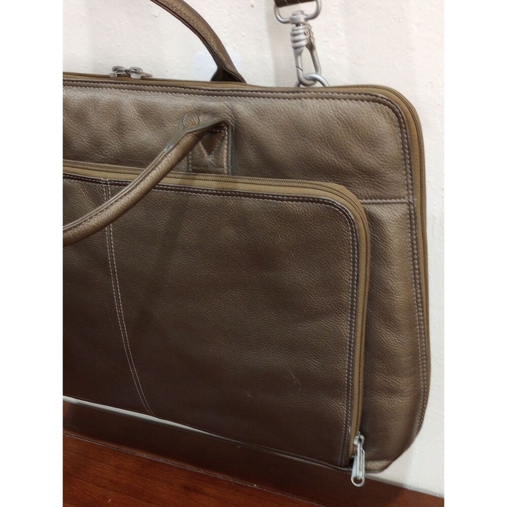 Barneys New York Bronze Leather Briefcase - Vintage! - Picture 4 of 13